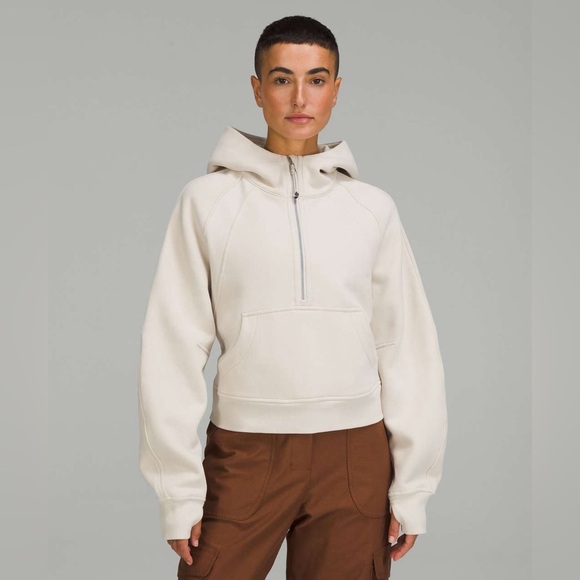 Lululemon Scuba Oversized Half-Zip Hoodie Natural Ivory Womens Size Medium/Large - Picture 1 of 9